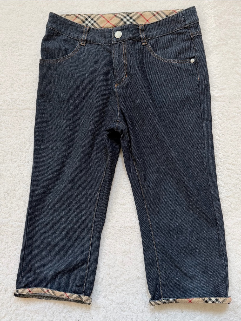 Burberry Girls Size 10 Nova Check Capri Pants cotton bottoms Kids Horse Jeans